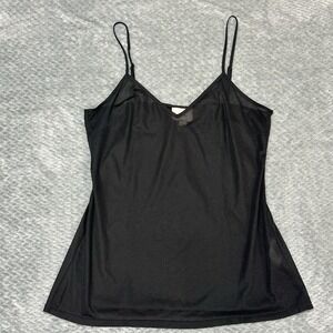 Y2K Babydoll Tank ECI‎ New York Black Mesh Top Whimsigoth Coquette Fairy Sheer